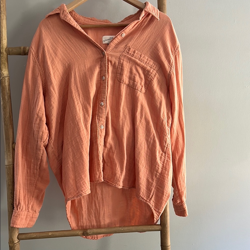 Women's Peach Button-Up Shirt